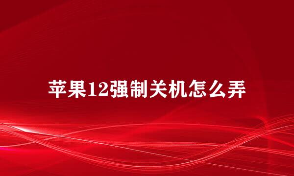 苹果12强制关机怎么弄