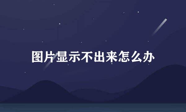 图片显示不出来怎么办
