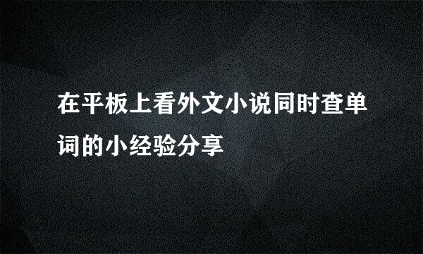 在平板上看外文小说同时查单词的小经验分享