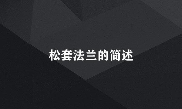 松套法兰的简述