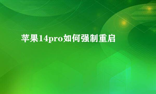 苹果14pro如何强制重启