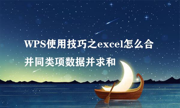 WPS使用技巧之excel怎么合并同类项数据并求和