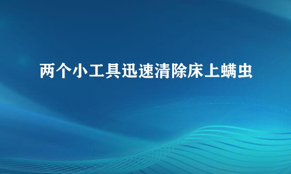 两个小工具迅速清除床上螨虫