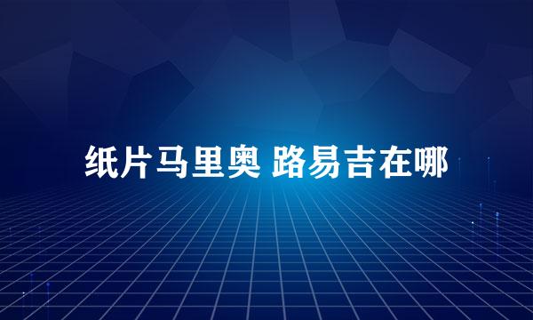 纸片马里奥 路易吉在哪