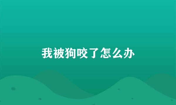 我被狗咬了怎么办