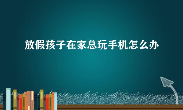 放假孩子在家总玩手机怎么办