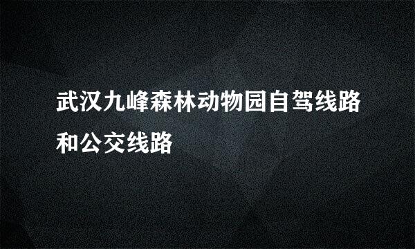 武汉九峰森林动物园自驾线路和公交线路