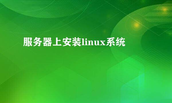 服务器上安装linux系统