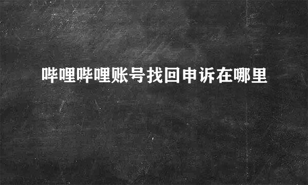 哔哩哔哩账号找回申诉在哪里