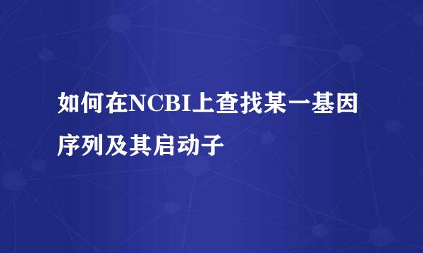 如何在NCBI上查找某一基因序列及其启动子