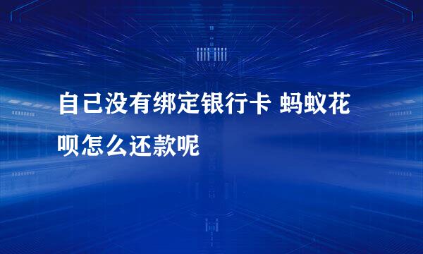 自己没有绑定银行卡 蚂蚁花呗怎么还款呢