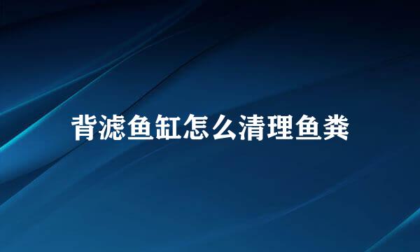 背滤鱼缸怎么清理鱼粪