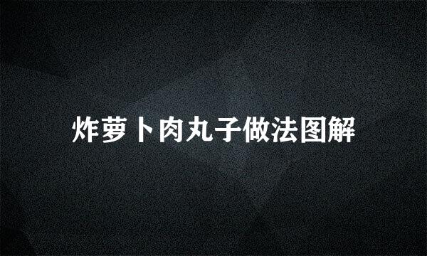炸萝卜肉丸子做法图解