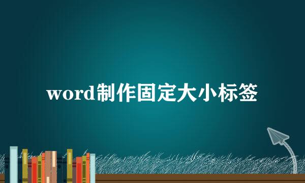 word制作固定大小标签
