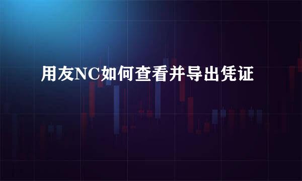 用友NC如何查看并导出凭证