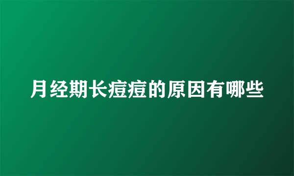 月经期长痘痘的原因有哪些