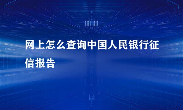 网上怎么查询中国人民银行征信报告