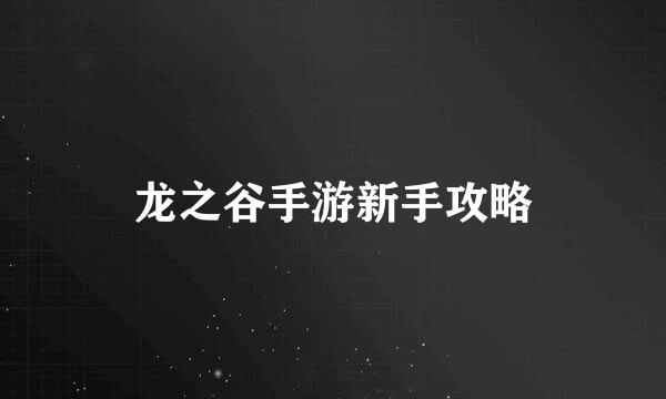 龙之谷手游新手攻略