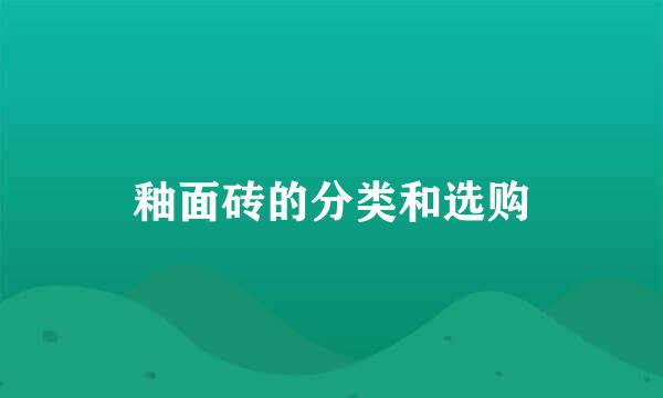 釉面砖的分类和选购