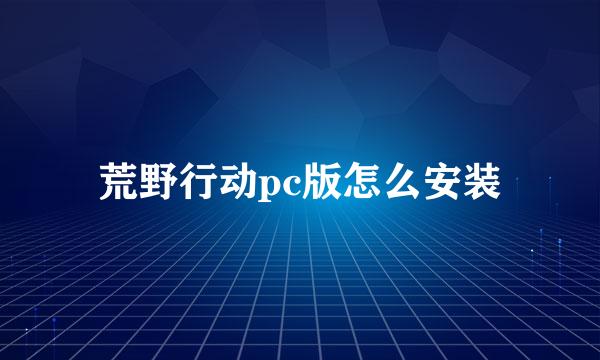 荒野行动pc版怎么安装