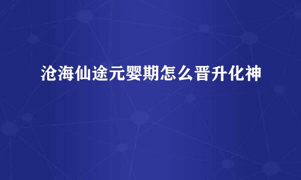 沧海仙途元婴期怎么晋升化神