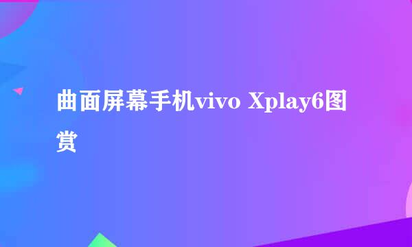 曲面屏幕手机vivo Xplay6图赏