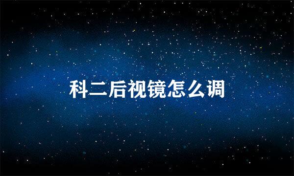 科二后视镜怎么调