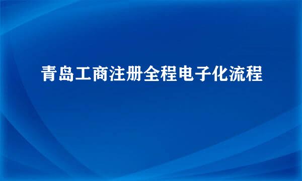 青岛工商注册全程电子化流程