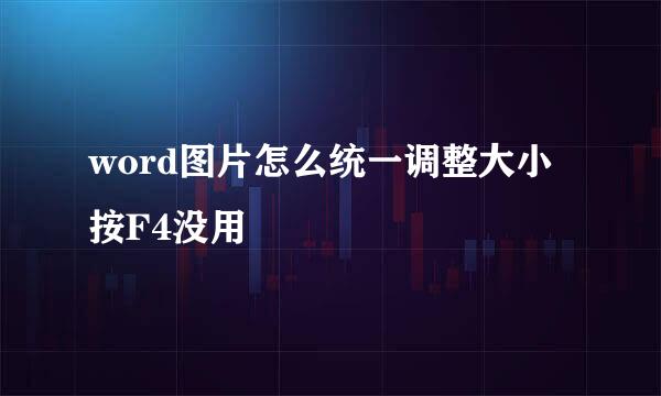 word图片怎么统一调整大小按F4没用