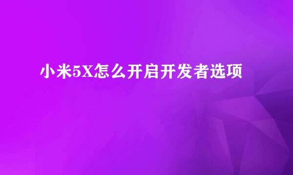 小米5X怎么开启开发者选项