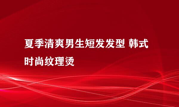夏季清爽男生短发发型 韩式时尚纹理烫