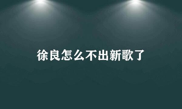 徐良怎么不出新歌了