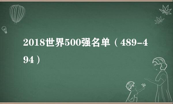 2018世界500强名单（489-494）