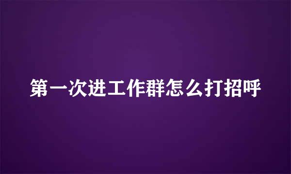 第一次进工作群怎么打招呼