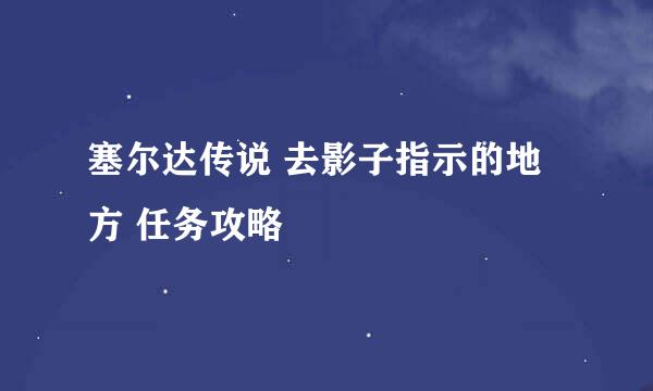 塞尔达传说 去影子指示的地方 任务攻略