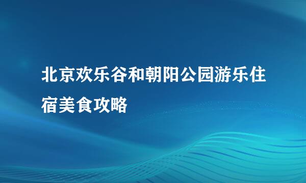 北京欢乐谷和朝阳公园游乐住宿美食攻略