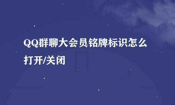 QQ群聊大会员铭牌标识怎么打开/关闭