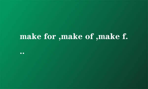 make for ,make of ,make from ,make into 区别