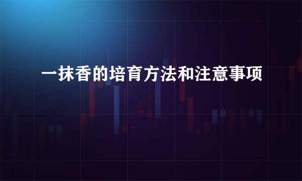 一抹香的培育方法和注意事项