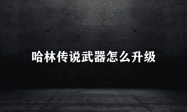 哈林传说武器怎么升级