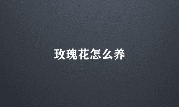 玫瑰花怎么养