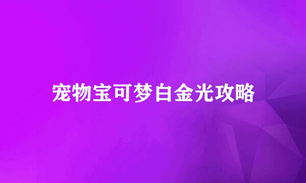 宠物宝可梦白金光攻略