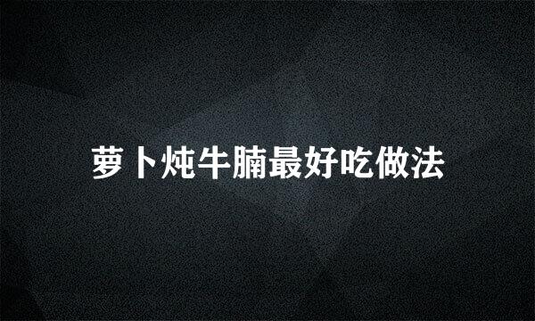 萝卜炖牛腩最好吃做法