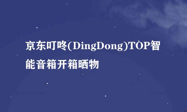 京东叮咚(DingDong)TOP智能音箱开箱晒物