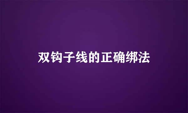双钩子线的正确绑法