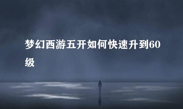 梦幻西游五开如何快速升到60级