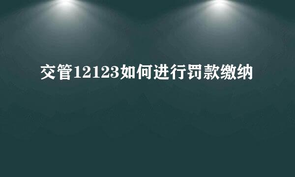 交管12123如何进行罚款缴纳