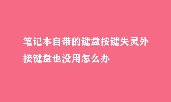笔记本自带的键盘按键失灵外接键盘也没用怎么办
