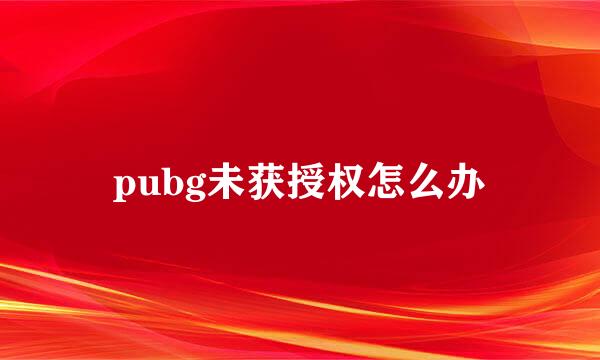 pubg未获授权怎么办