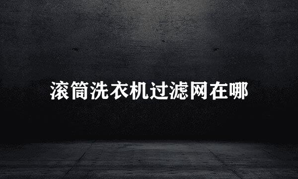 滚筒洗衣机过滤网在哪